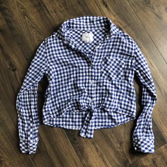 Rails Val Gingham Tie Shirt Button Down XS - Picture 1 of 6